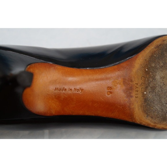 CELINE BLACK POINTY PUMP LEATHER SHOES SIZE 36 - Picture 12 of 14